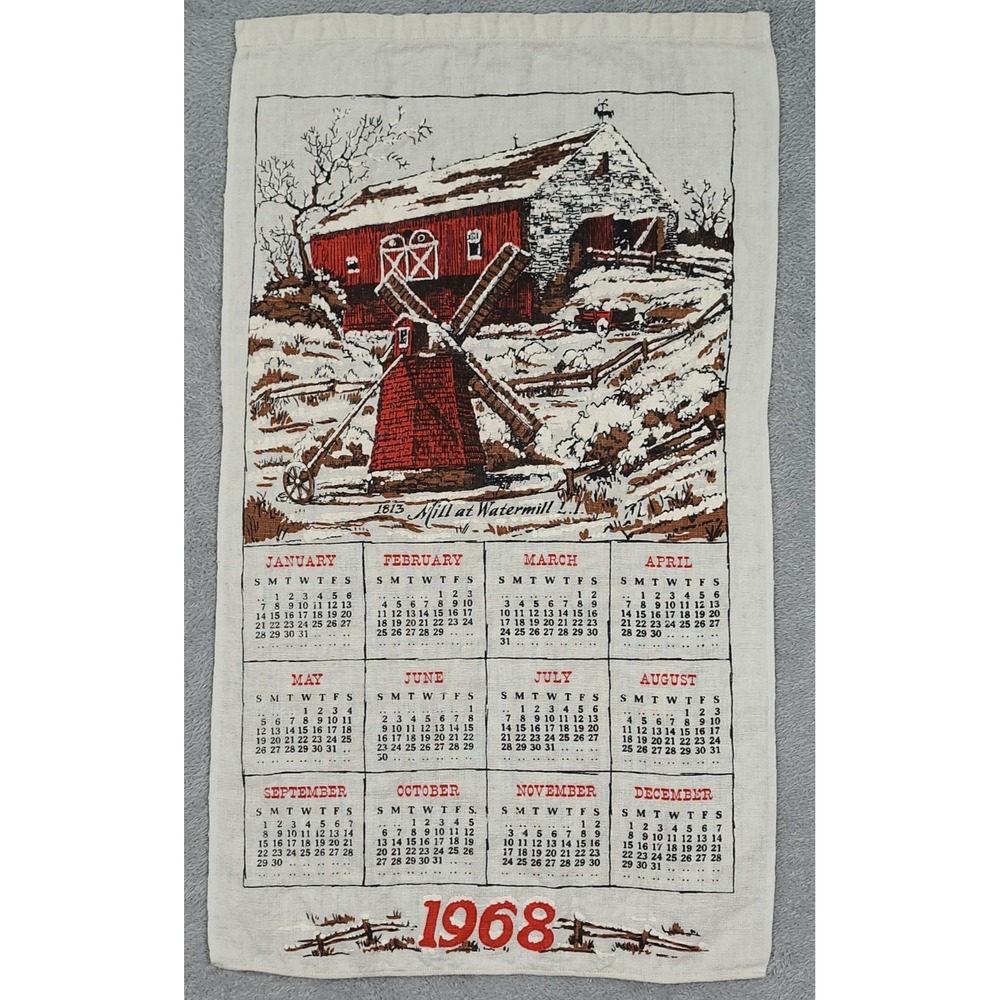 Vintage 1968 Linen Calander Mill At Wathermill 26.5in X 15 in